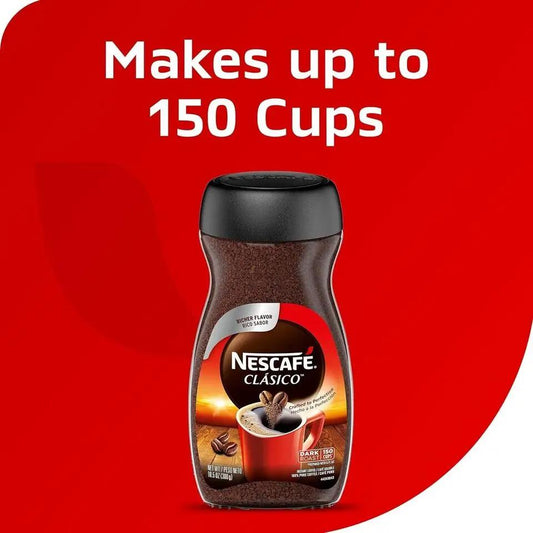 NESCAFร CLรSICO Dark Roast, Instant Coffee, 1 Jar, 10.5 oz